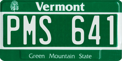 VT license plate PMS641