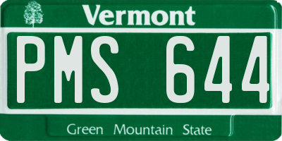 VT license plate PMS644