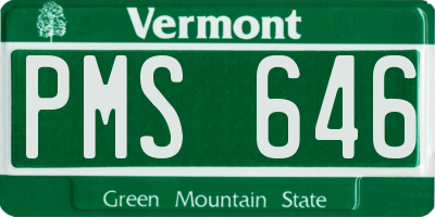 VT license plate PMS646