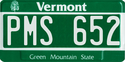 VT license plate PMS652