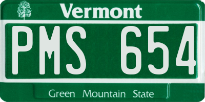 VT license plate PMS654