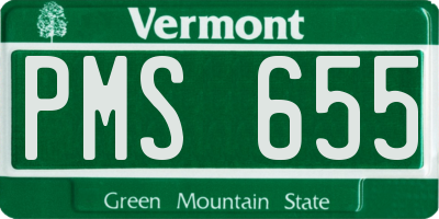 VT license plate PMS655