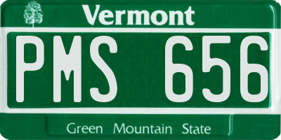 VT license plate PMS656