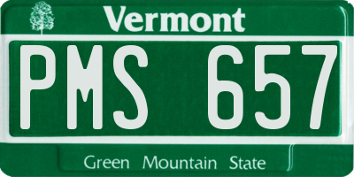 VT license plate PMS657