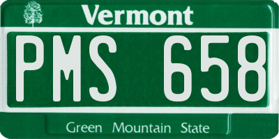 VT license plate PMS658