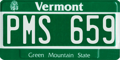 VT license plate PMS659