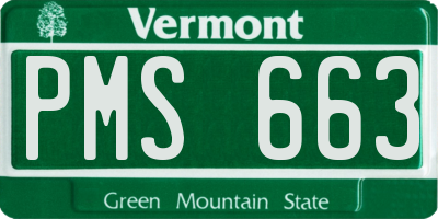 VT license plate PMS663