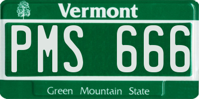 VT license plate PMS666