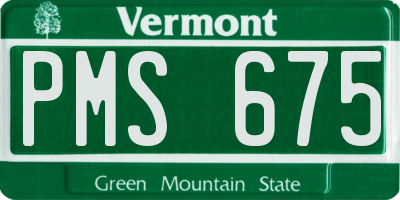 VT license plate PMS675