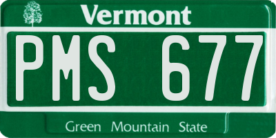 VT license plate PMS677