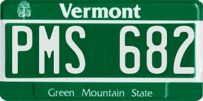 VT license plate PMS682