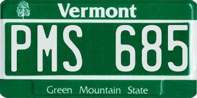 VT license plate PMS685