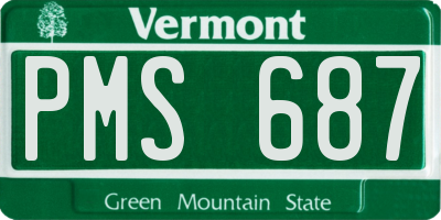 VT license plate PMS687