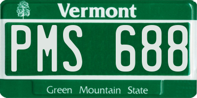 VT license plate PMS688