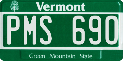 VT license plate PMS690