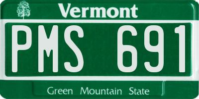 VT license plate PMS691