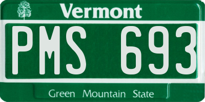 VT license plate PMS693