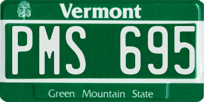 VT license plate PMS695