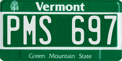 VT license plate PMS697