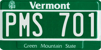 VT license plate PMS701