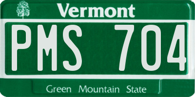 VT license plate PMS704