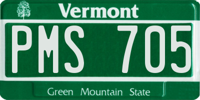 VT license plate PMS705
