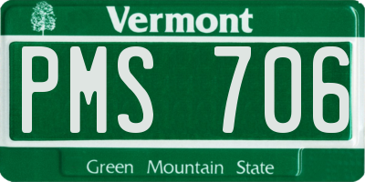 VT license plate PMS706