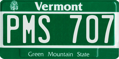 VT license plate PMS707