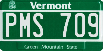 VT license plate PMS709