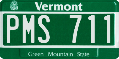 VT license plate PMS711