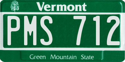 VT license plate PMS712