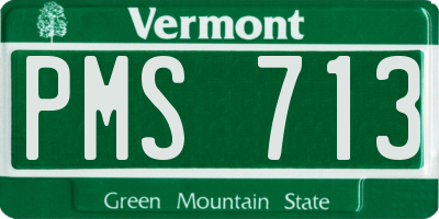 VT license plate PMS713