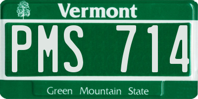 VT license plate PMS714