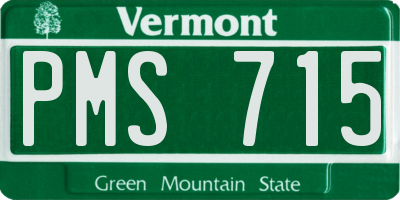 VT license plate PMS715