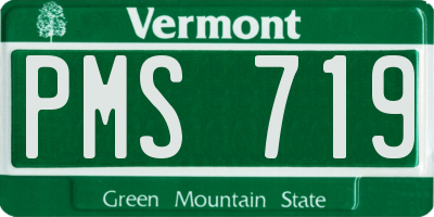 VT license plate PMS719