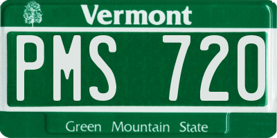 VT license plate PMS720