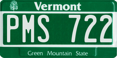 VT license plate PMS722