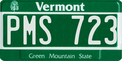 VT license plate PMS723