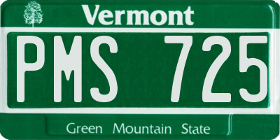 VT license plate PMS725