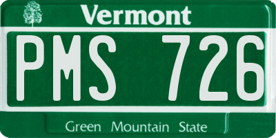 VT license plate PMS726