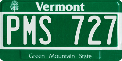 VT license plate PMS727