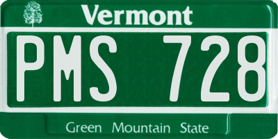 VT license plate PMS728