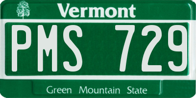 VT license plate PMS729