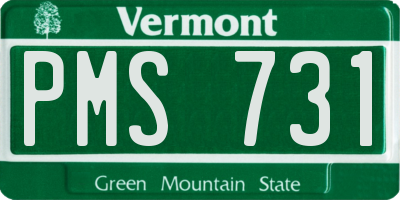 VT license plate PMS731