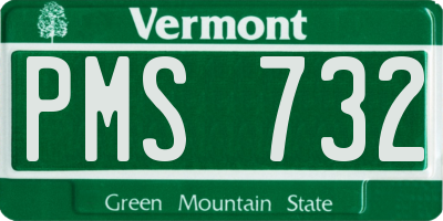VT license plate PMS732