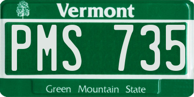 VT license plate PMS735