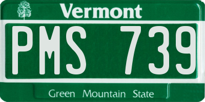 VT license plate PMS739