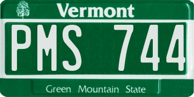 VT license plate PMS744