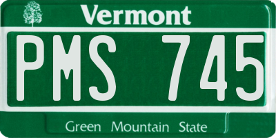 VT license plate PMS745