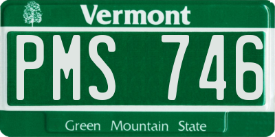 VT license plate PMS746